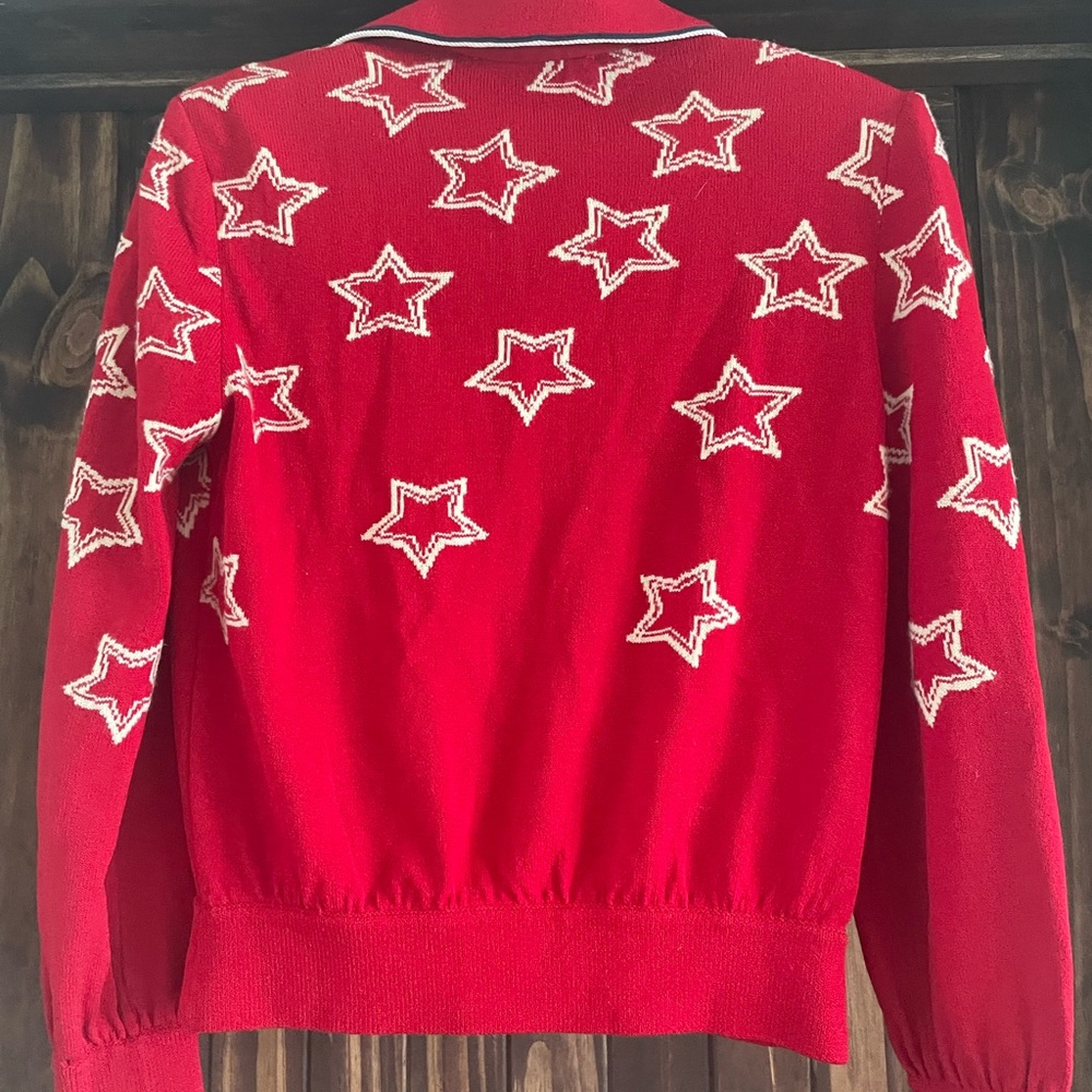 Beautiful Red St. John Collection full zip knit sweater - Picture 5 of 5